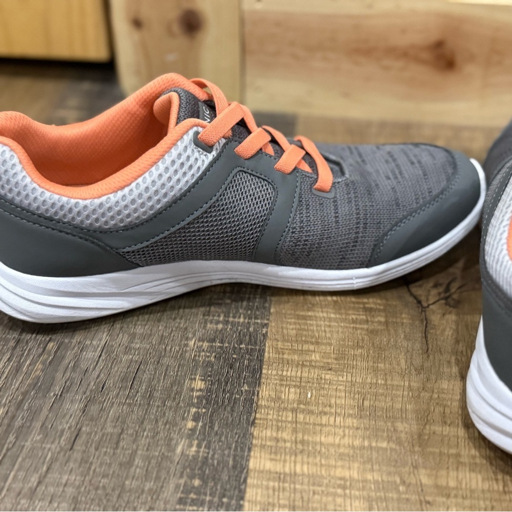 Women's Gray Athletic Sneakers with Coral Accents - Picture 7 of 8